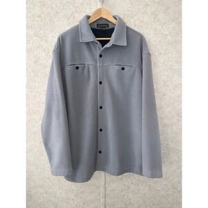 Banana Republic Mens XL Gray Fleece Jacket Button Front Midweight